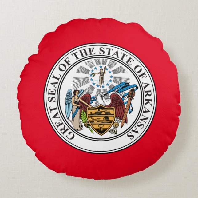 Zegel van Arkansas Rond Kussen (Voorkant)