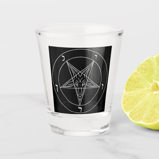 Zegel van Baphomet Shot Glas (Voorkant)