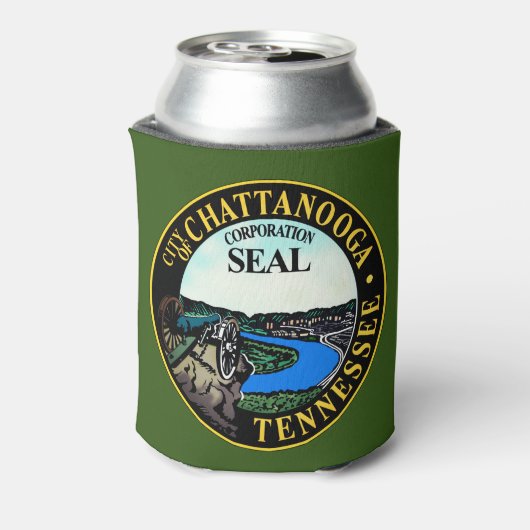 Zegel van Chattanooga, Tennessee Blikjeskoeler (Blikje Achterkant)