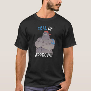 Zegel van de erkend zegel voor waterdieren in het t-shirt
