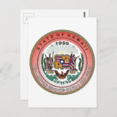 Zegel van de staat Hawaii Briefkaart (Voorkant / Achterkant)