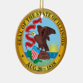 Zegel van de staat Illinois Keramisch Ornament (Rechts)