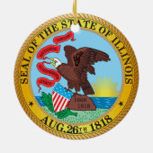 Zegel van de staat Illinois Keramisch Ornament (Achterkant)
