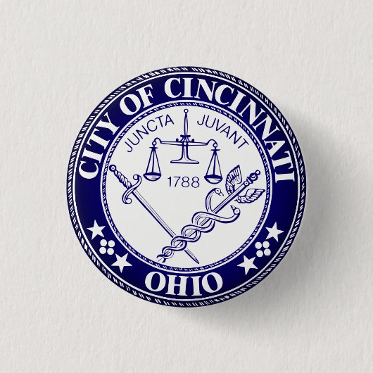 Zegel van de stad Cincinnati, Ohio Ronde Button 3,2 Cm (Voorkant)