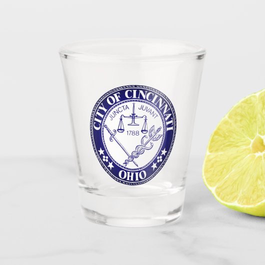 Zegel van de stad Cincinnati, Ohio Shot Glass Shot Glas (Voorkant)