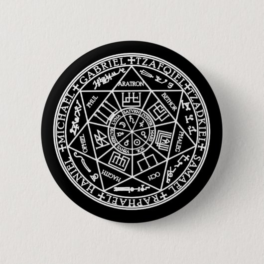 ZEGEL VAN DE ZEVEN ARCHANGELS RONDE BUTTON 5,7 CM (Voorkant)