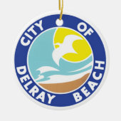 Zegel van Delray Beach, Florida Keramisch Ornament (Voorkant)