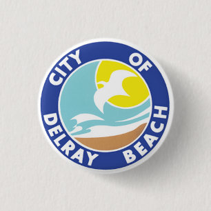 Zegel van Delray Beach, Florida Ronde Button 3,2 Cm