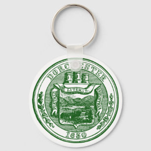 Zegel van Dorchester Massachusetts, groen Sleutelhanger