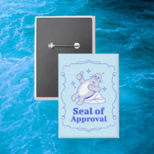 Zegel van Goedkeuring Grappige Zegel Knop Button