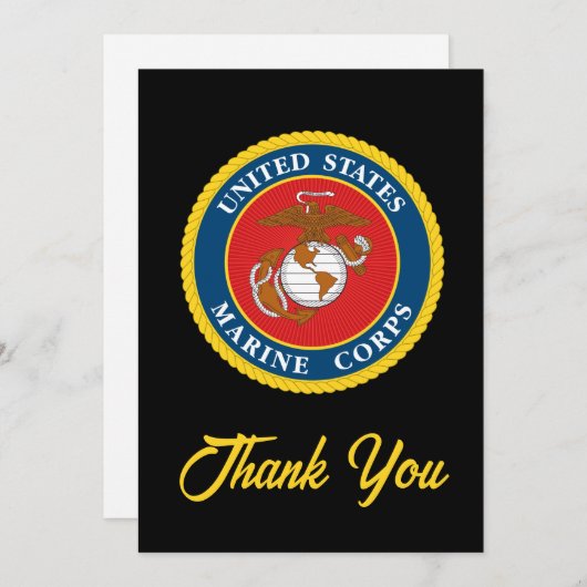 Zegel van het Korps Mariniers - Flat Bedankkaart (Voorkant / Achterkant)