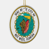 Zegel van Key West, Florida Keramisch Ornament (Rechts)