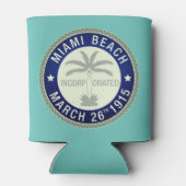 Zegel van Miami Beach, Florida Blikjeskoeler (Achterkant)