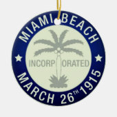 Zegel van Miami Beach, Florida Keramisch Ornament (Voorkant)