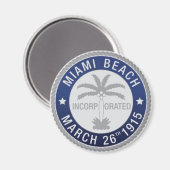 Zegel van Miami Beach, Florida Magnet Magneet (Voorkant / Achterkant)
