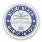 Zegel van Miami Beach, Florida Sticker (Voorkant)