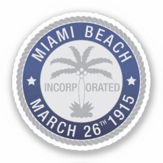 Zegel van Miami Beach, Florida Sticker (Voorkant)
