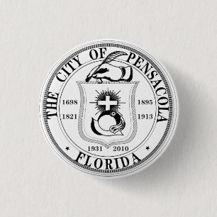 Zegel van Pensacola, Florida Ronde Button 3,2 Cm