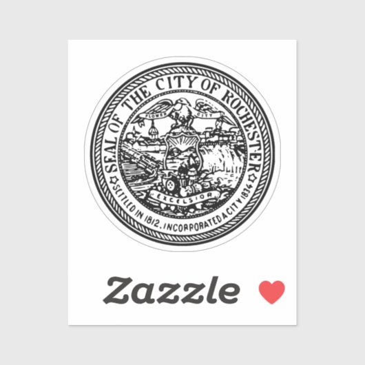 Zegel van Rochester, NY Sticker (Vel)