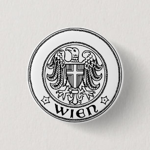 Zegel van Wenen, OOSTENRIJK Ronde Button 3,2 Cm