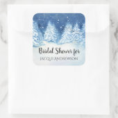 Zegel voor bruidsfeestcadeau Winter snowy bos bome (Tas)