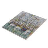  zegeling van de tonijnvloot in Groix Tegeltje (Zijkant)