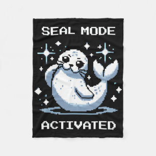 Zegelmodus Geactiveerde Pixel Art Zegel Retro Game Fleece Deken