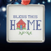 Zegen dit huis Cross Stitch Ornament