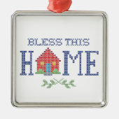 Zegen dit huis Cross Stitch Ornament (Voorkant)