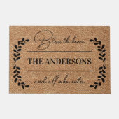 Zegen dit huis en iedereen die binnenkomt geperson deurmat (Voorkant)