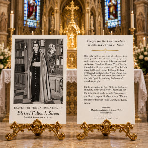 Zegen Fulton Sheen Gebed tot Heiligverklaring Kaart
