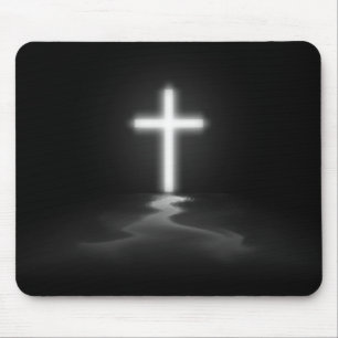 Zegen het dunne blauwe lijnkruis muismat