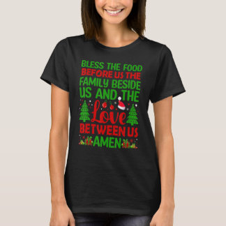 Zegen het eten voor ons de familie naast ons en t-shirt