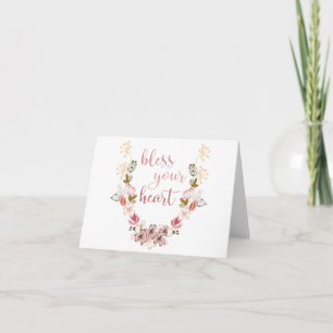 Zegen je hart (roze bloemen) kaart