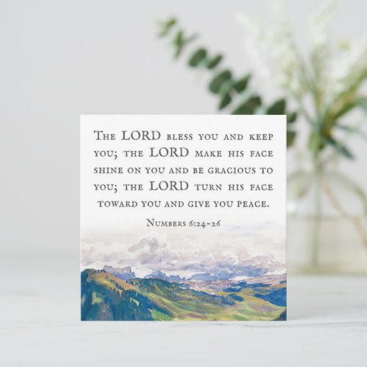 Zegen, Numeri 6:24-26, Aquarel Landschap (Staand voorkant)