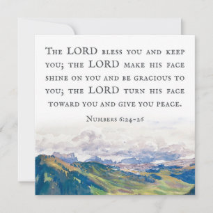 Zegen, Numeri 6:24-26, Aquarel Landschap