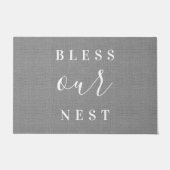 Zegen ons nest rustiek grijs deurmat (Voorkant)