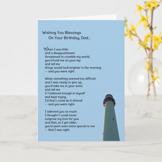 Zegen op je verjaardag, pap... kaart (Gele Bloem)