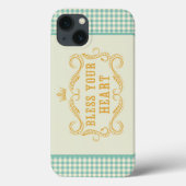 Zegen uw hart Zuidelijke Quote Gingham Case-Mate iPhone Case (Achterkant)