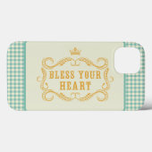 Zegen uw hart Zuidelijke Quote Gingham Case-Mate iPhone Case (Achterkant (horizontaal))