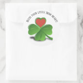 Zegen uw kleine Ierse hart Shamrock Ronde Sticker (Tas)