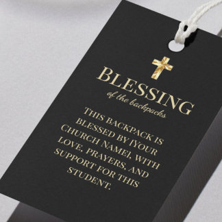 Zegen van de rugzakken Classy Goud en Zwart Cadeaulabel