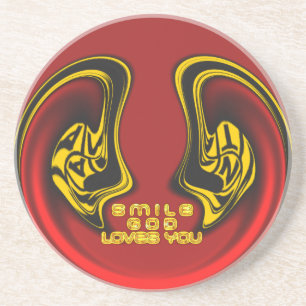 Zegening van Boven: Gods Liefde Spirituele Groet Zandsteen Onderzetter