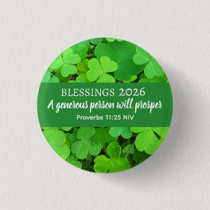 Zegeningen 2026 Voorspoed Bijbelvers Groen Ronde Button 3,2 Cm