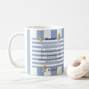 Zegeningen Blauw & Wit Gestreepte Mok