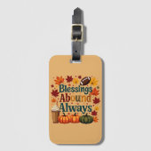 Zegeningen in overvloed altijd herfstontwerp bagagelabel (Voorkant (verticaal))