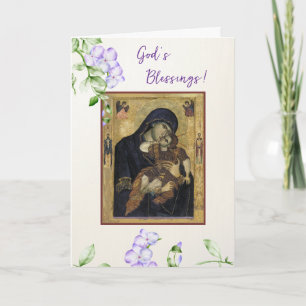 Zegeningen van God Theotokos Kerstkind Verjaardag Kaart