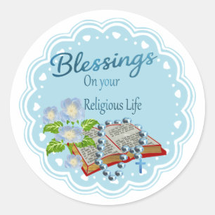 Zegeningen voor het religieuze leven ronde sticker
