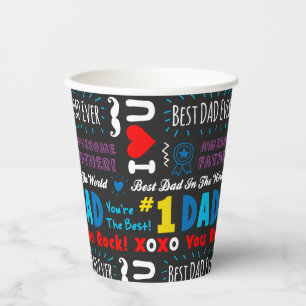 Zeggen voor Vaderdag Beste Papa Papieren Bekers