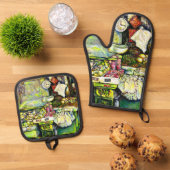 Zegt om het hele idee te betrekken ovenwant & pannenlap set (Top down)